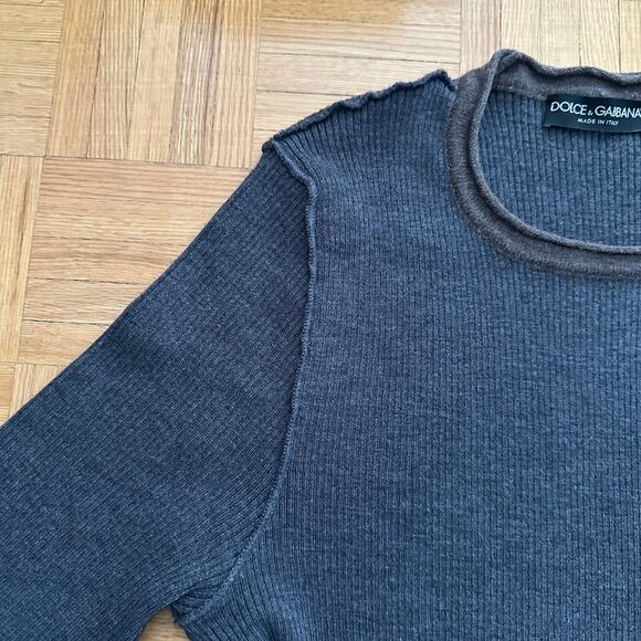 Dolce & Gabbana Exposed Raw Seam  wool sweater Size 54 Made in Italy - Picture 3 of 5